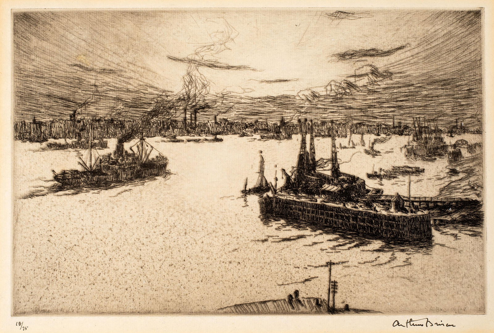 Arthur J.T. Briscoe (1873-1943) Gravesend Reach, 1927 (1 of 3)
