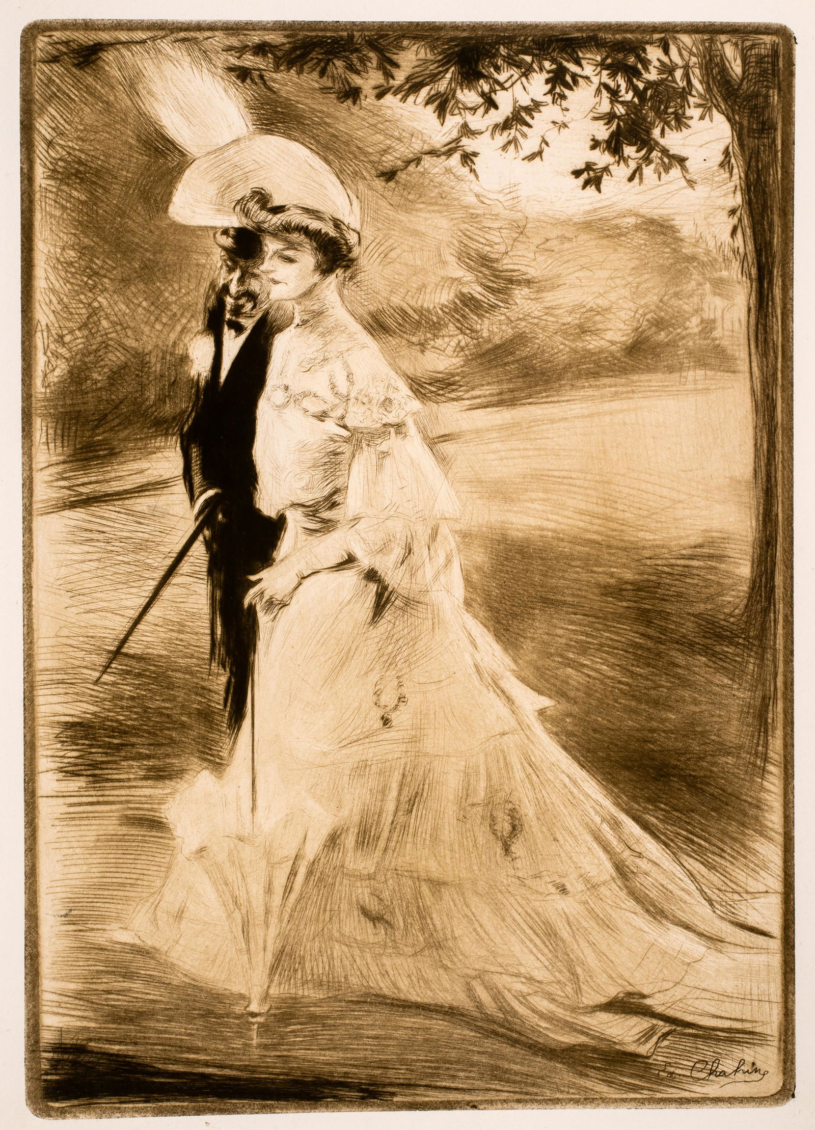 Edgar Chahine (1874-1947) En Promenade, 1904 (1 of 3)