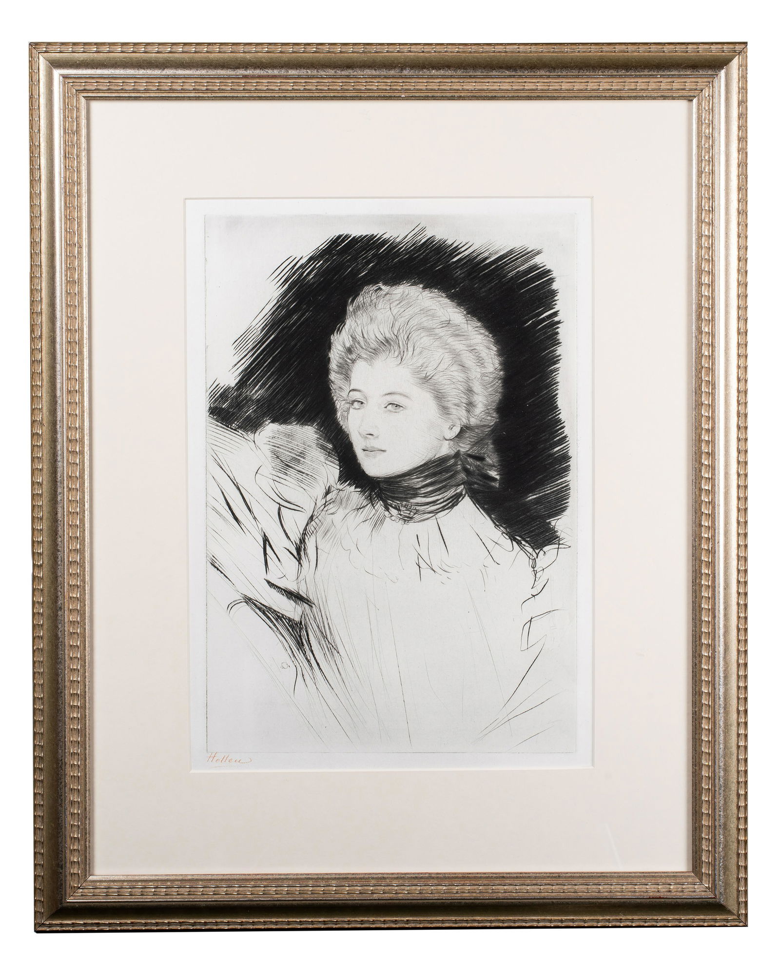 Paul Cesar Helleu (1859-1927) Portrait of a Young Woman (1 of 3)