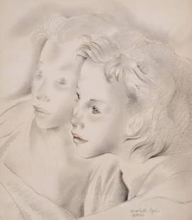 Mariette Lydis (1887-1970) Two Young Women, Paris: This is an original lithograph by Austrian artist Mariette Lydis (1887-1970) This lithograph has some hand coloring, the signature appears within the plate. The image measures 10 1/2X9 1/2 inches. Pri