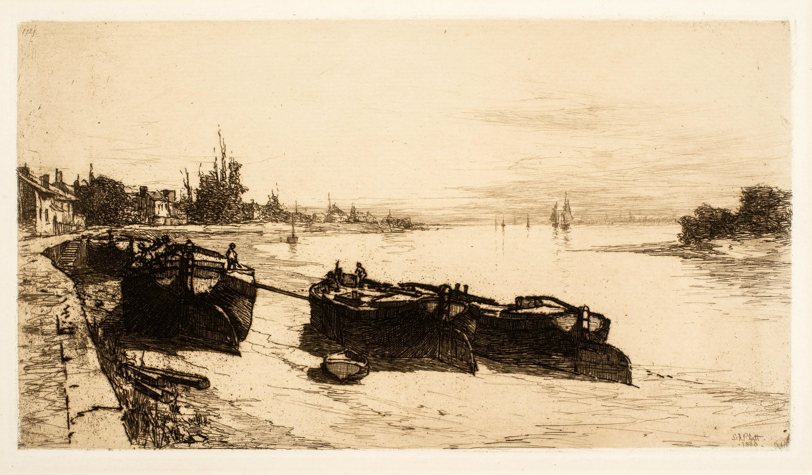 Charles Adams Platt (1861-1933) Mud Boats on the Thames, 1883 (1 of 3)