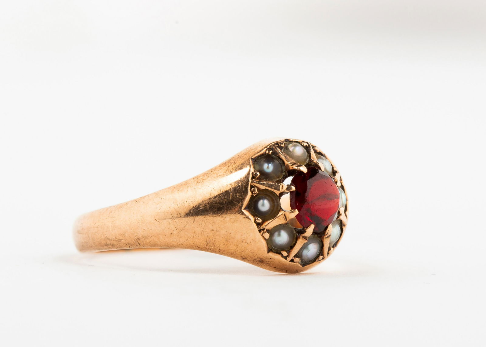 Antique Garnet and Seed Pearl Ring (1 of 10)
