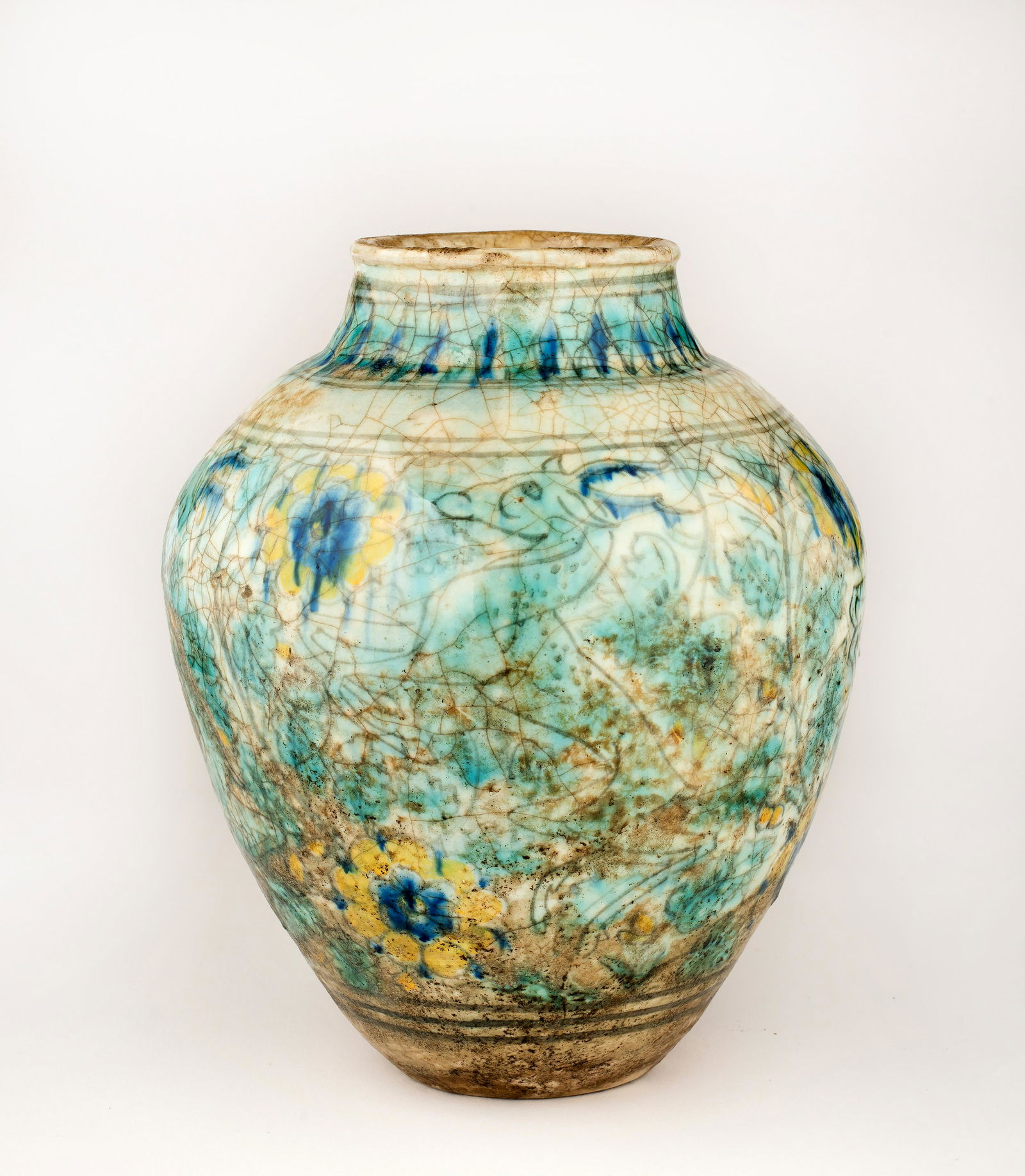 A Delft Qajar/Persian Style Polychrome Pottery Vase (1 of 9)