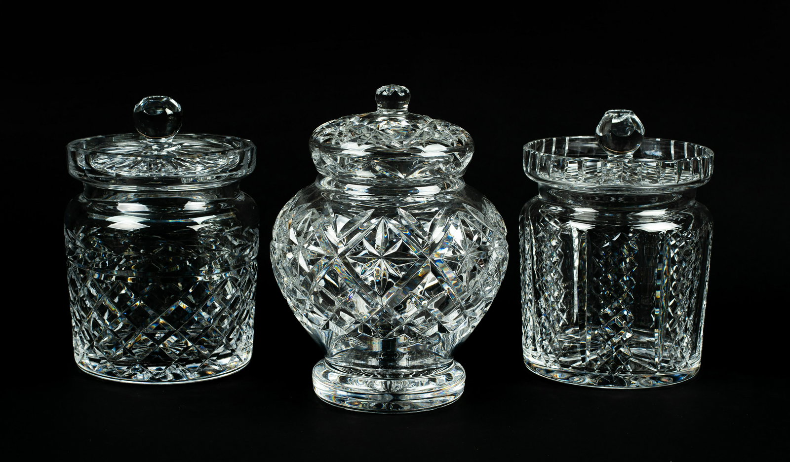 Three Waterford Cut Crystal Covered Jars (1 of 6)