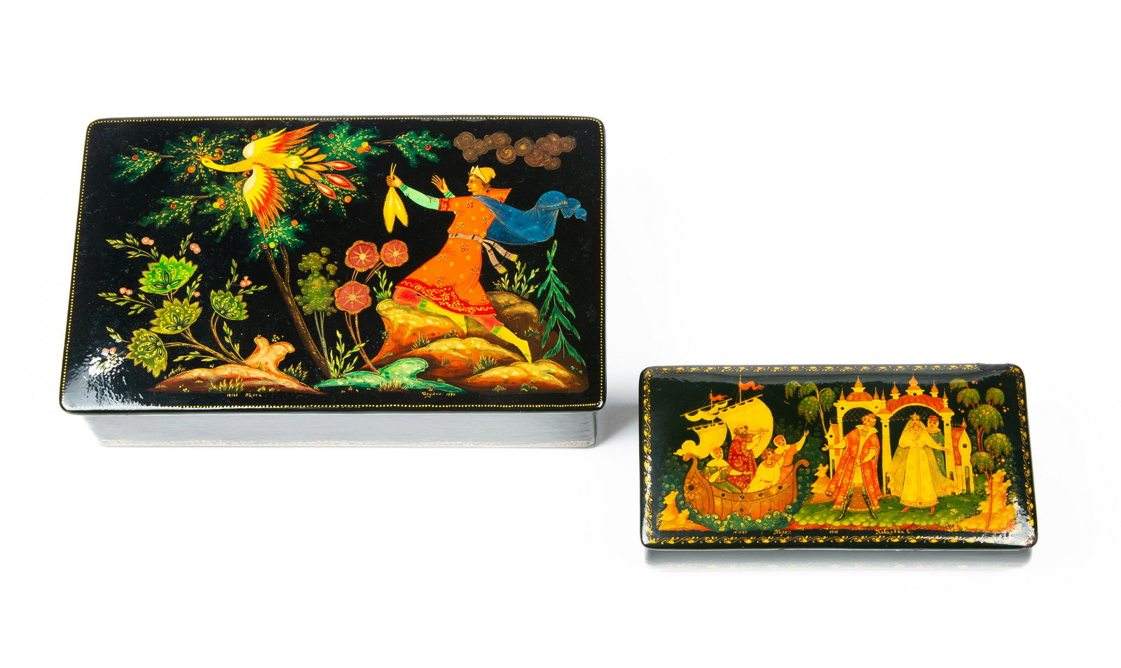 Two Russian Lacquer Painted Boxes (1 of 11)
