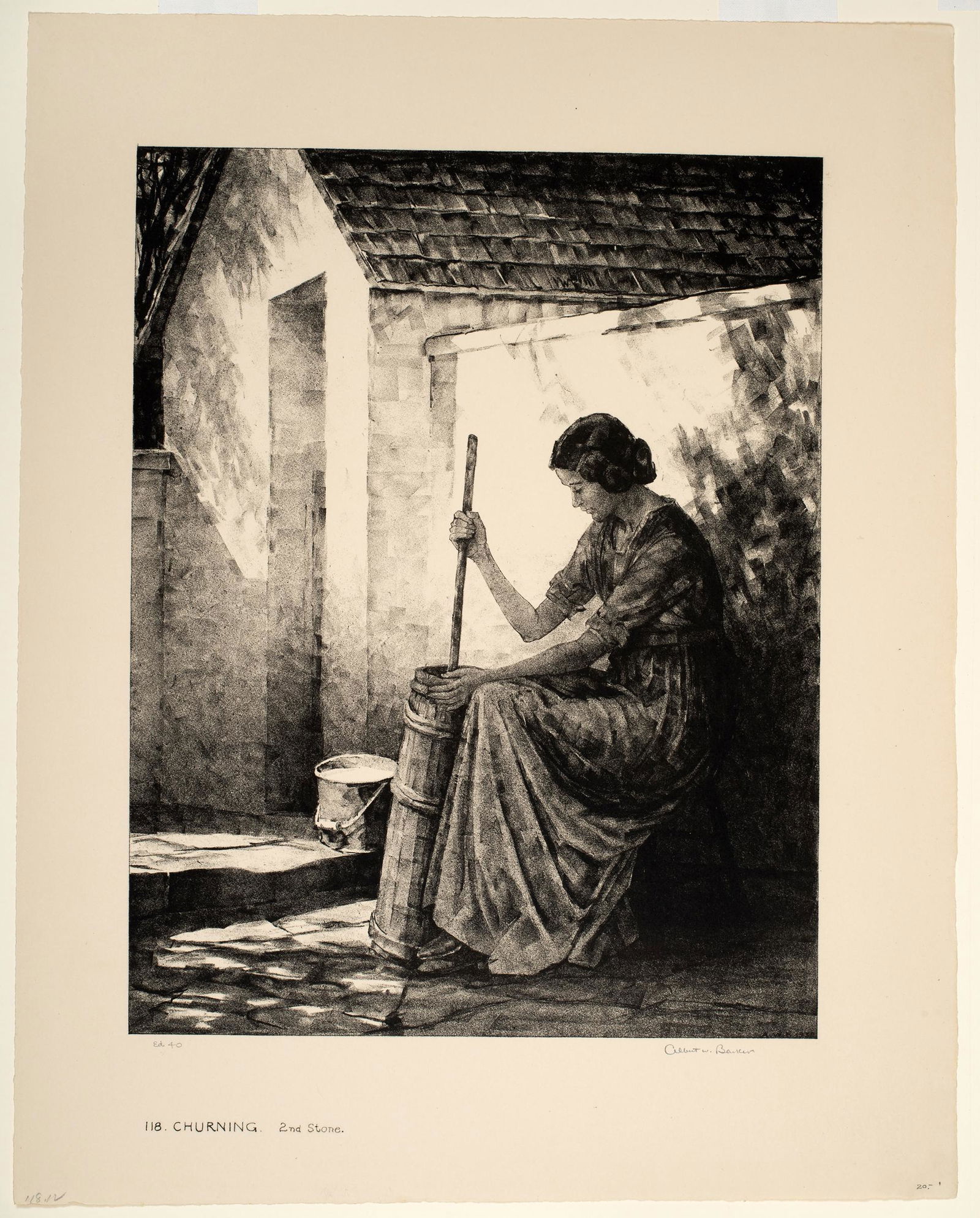 Albert W. Barker (1874-1947) 'Churning, 2nd Stone, 1932' (1 of 3)