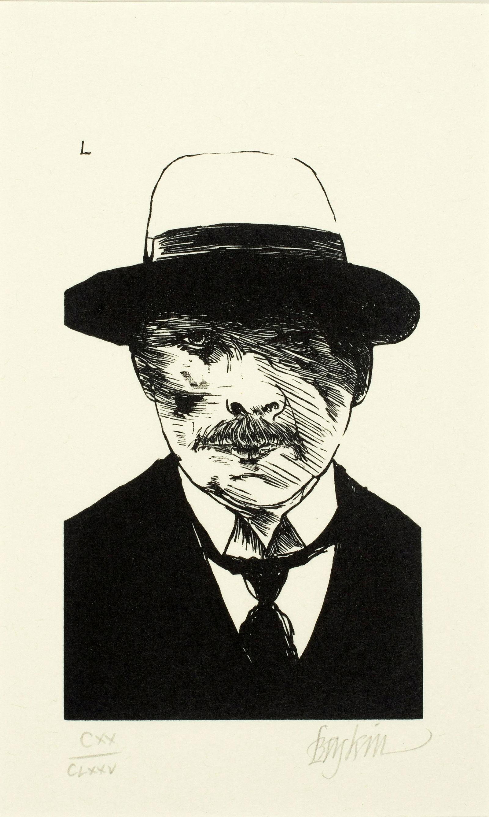 Leonard Baskin (1922-2000) 'Portrait of Constantin Meunier, 1969' (1 of 4)