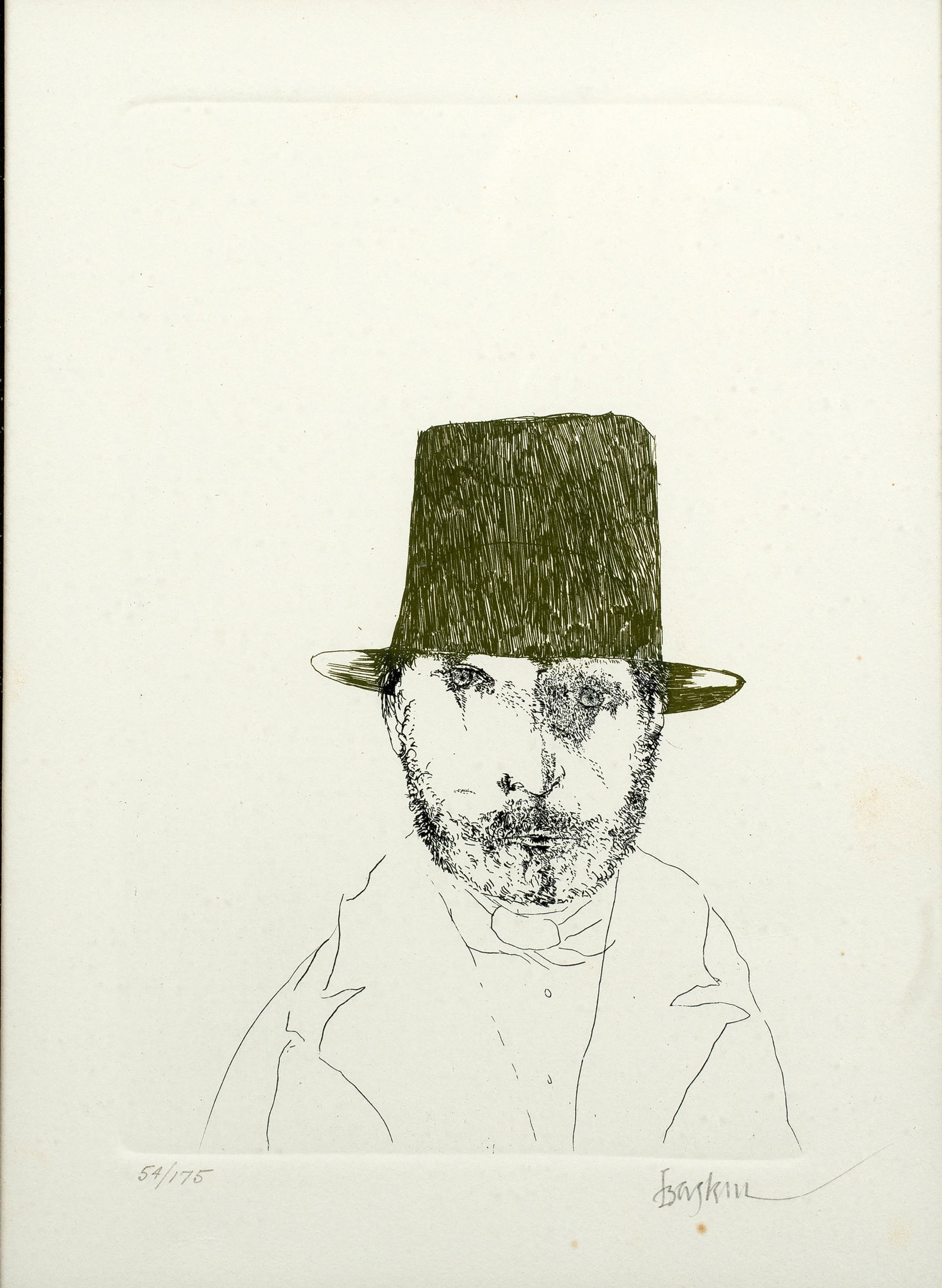 Leonard Baskin (1922-2000) 'Portrait of Bresdin' (1 of 4)