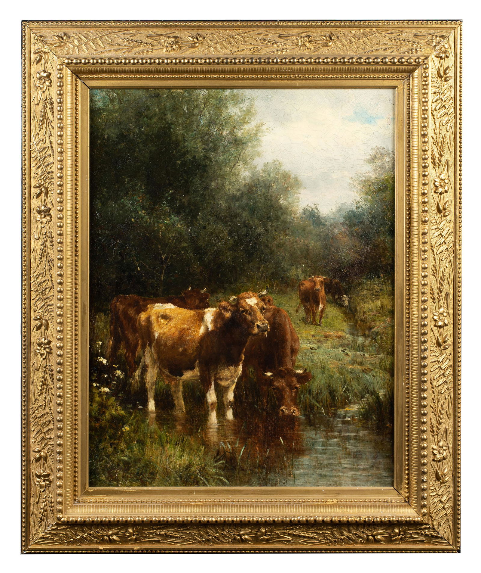 Charles Franklin Pierce (1844-1920) 'Cattle Watering at the Creek' (1 of 8)