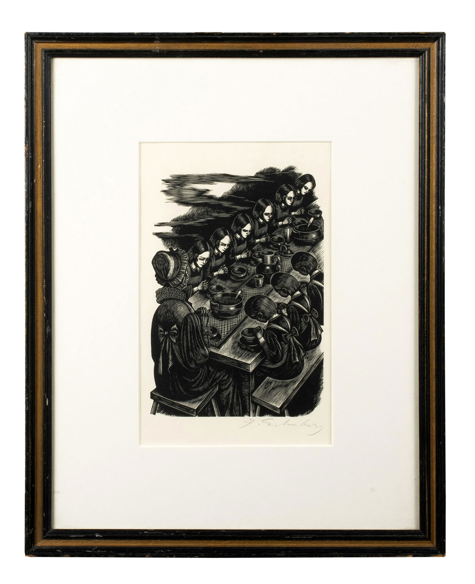 Fritz Eichenberg (1901-1990) 'The Orphans Breakfast, 1943' (1 of 3)