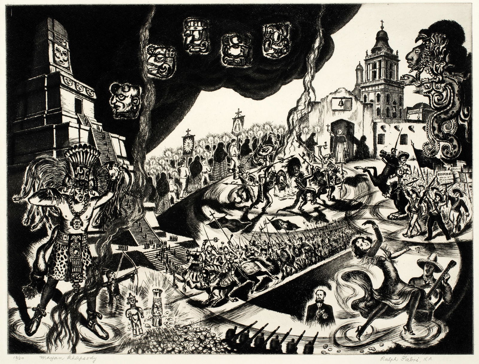 Ralph Fabri (1894-1975) 'Mayan Rhapsody' (1 of 5)