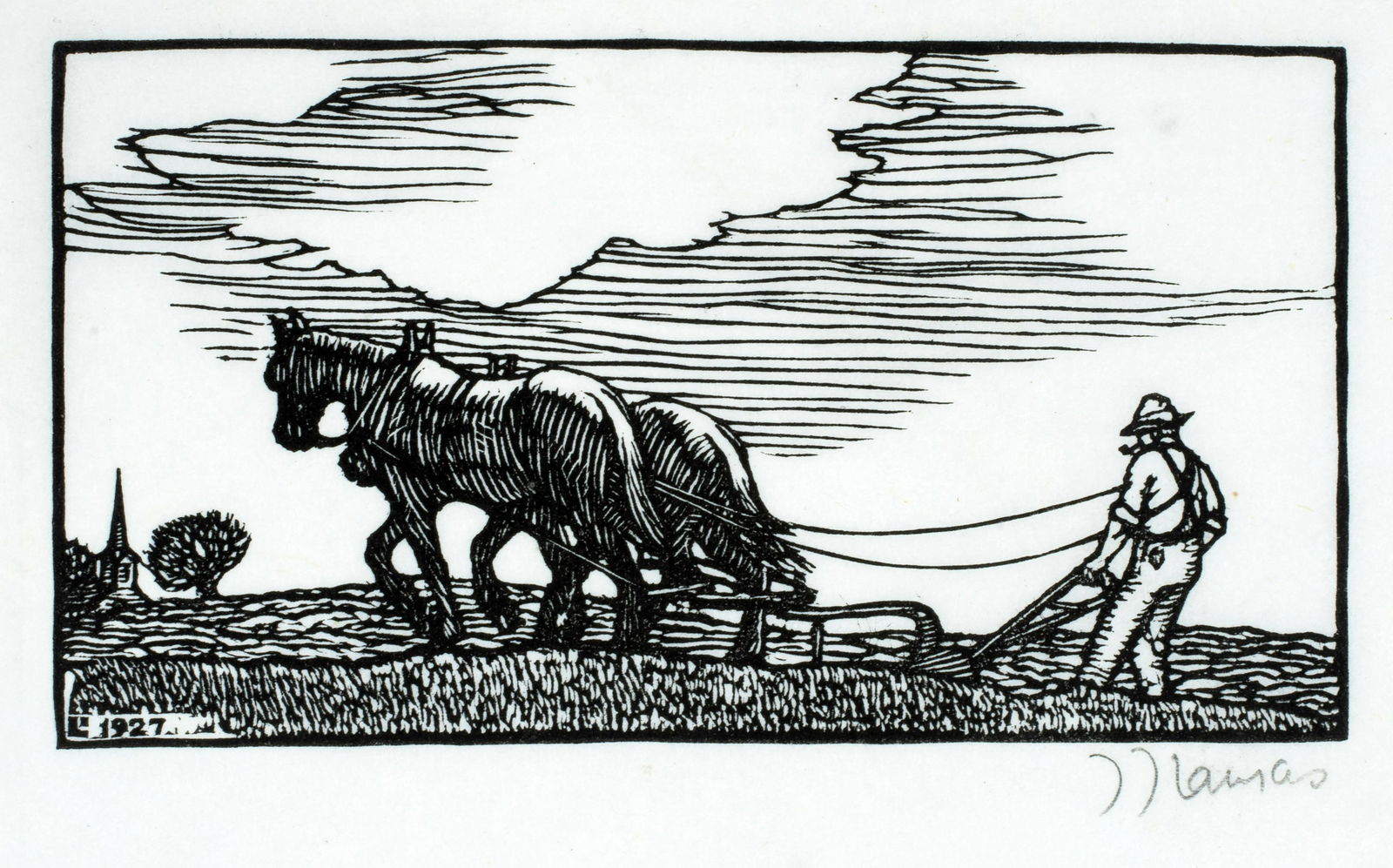 Julius Lankes (1884-1960) 'Plowman, 1927' (1 of 2)