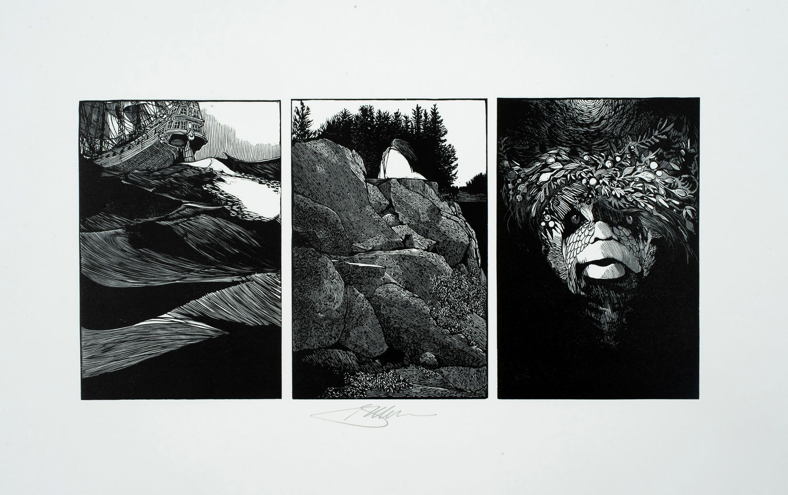 Barry Moser (b.1940) 'The Lady and the Merman, 1977' (1 of 5)