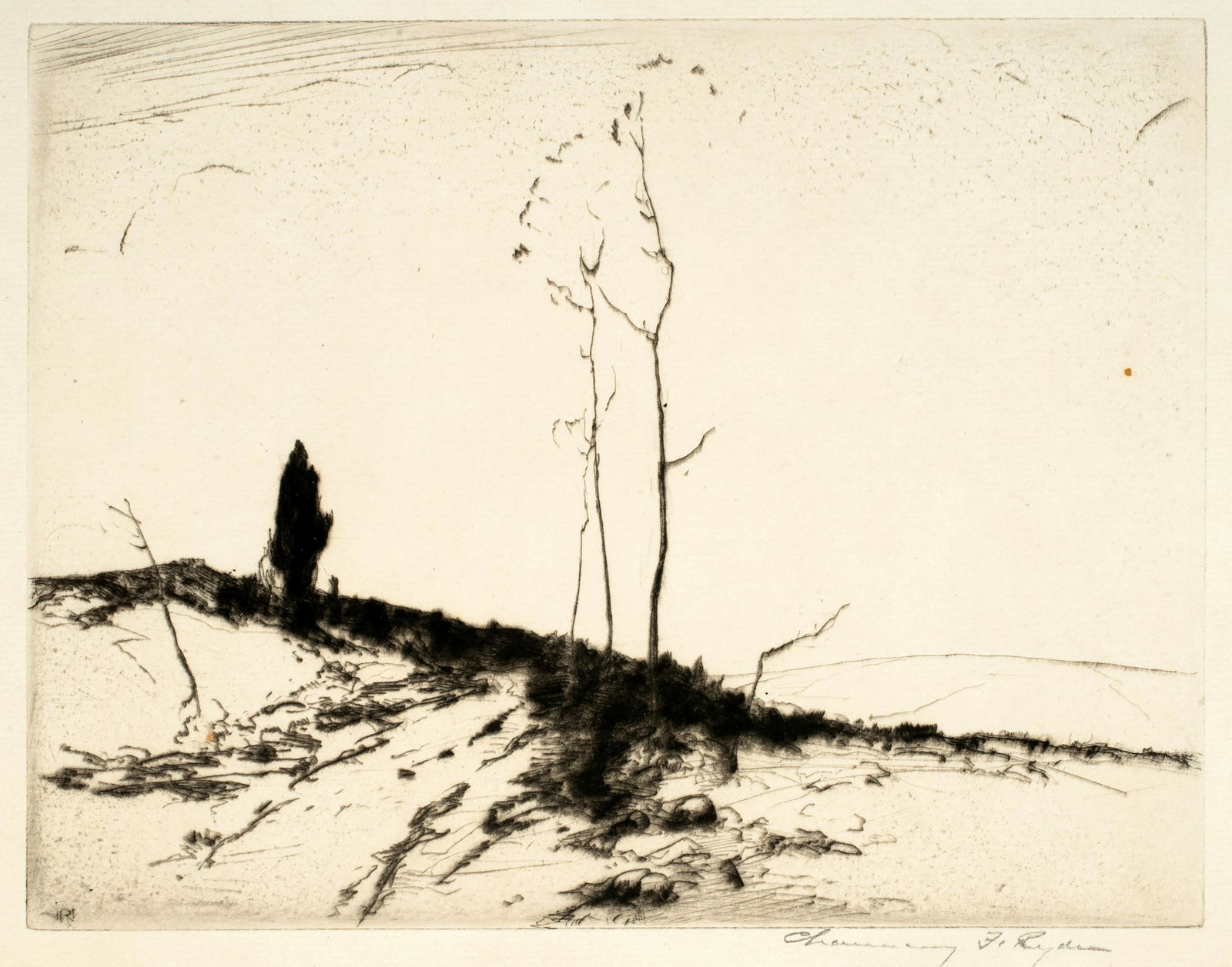 Chauncey Foster Ryder (1869-1949) 'Road and Cedar Tree, 1926' (1 of 4)