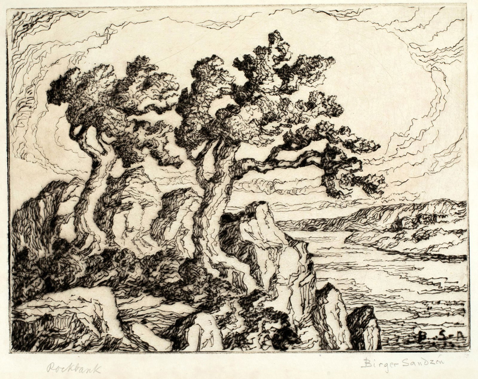 Birger Sandzen (1871-1954) 'Rockbank, 1929' (1 of 3)