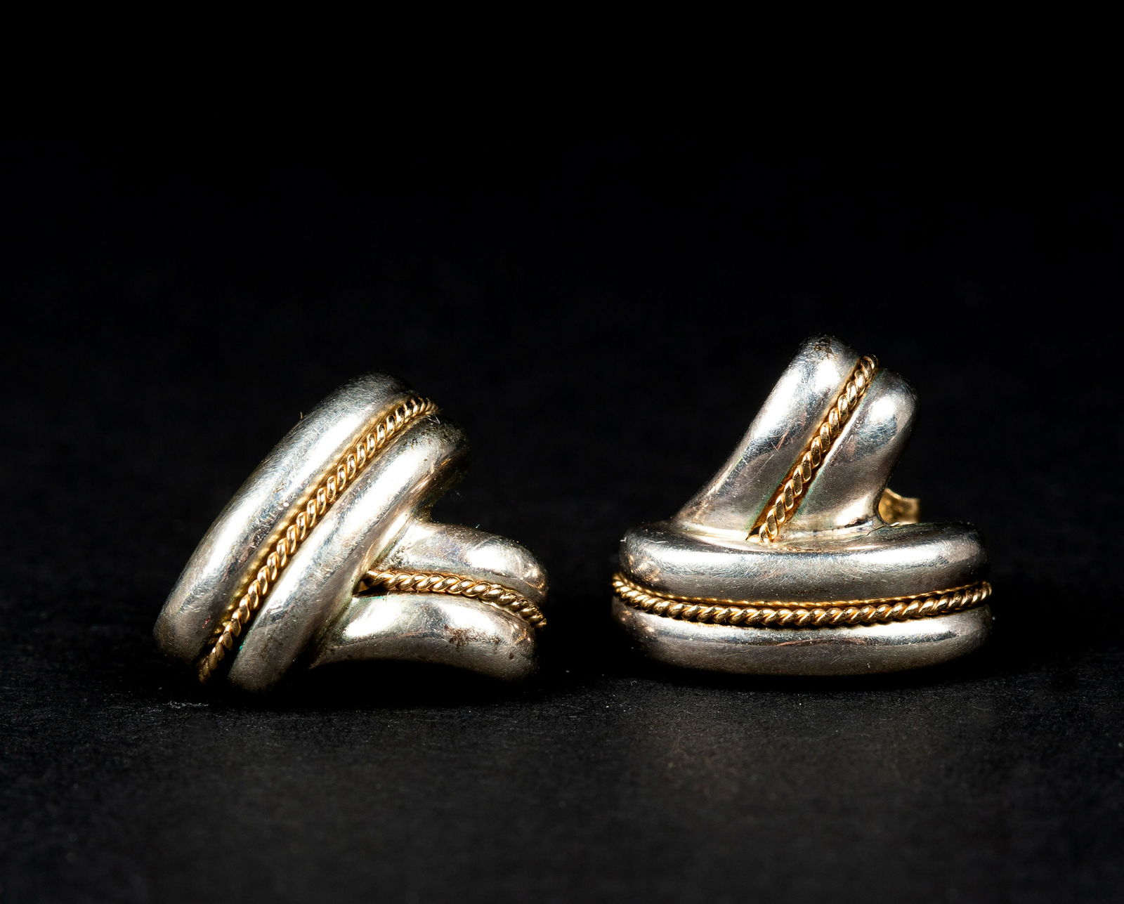Tiffany & Co. Sterling and 14K Gold Earrings (1 of 6)