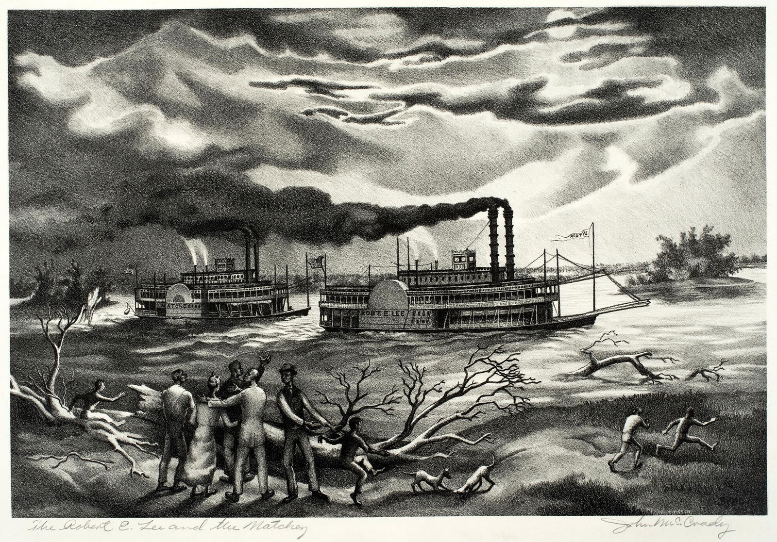 John McCrady (1911-1968) 'The Robert E. Lee & the Natchez, 1945' (1 of 5)