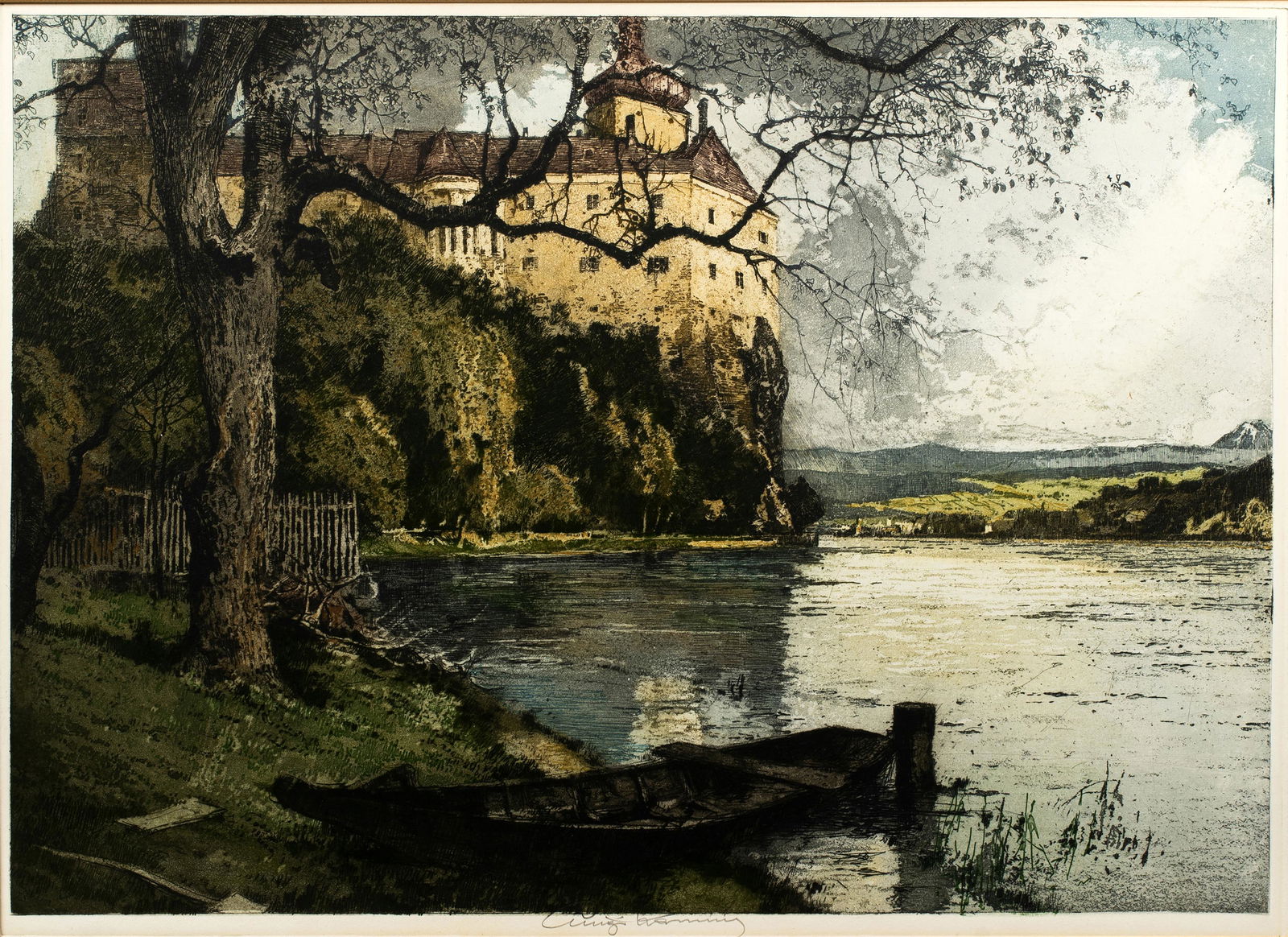Luigi Kasimir (1881-1962) 'Persenbeug Castle, Austria' (1 of 6)