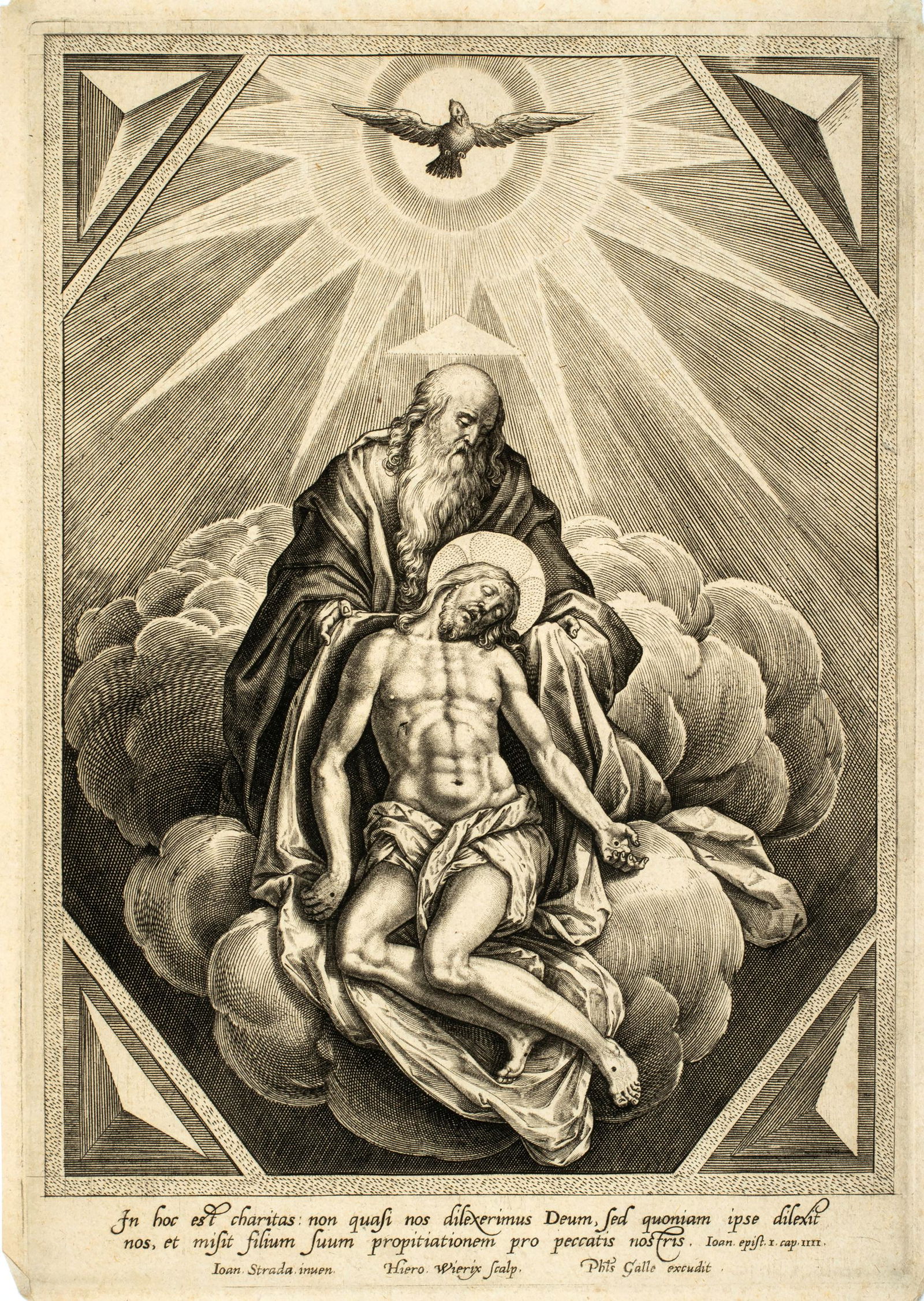 Hieronymus Wierix (1553-1619) 'The Holy Trinity' (1 of 4)