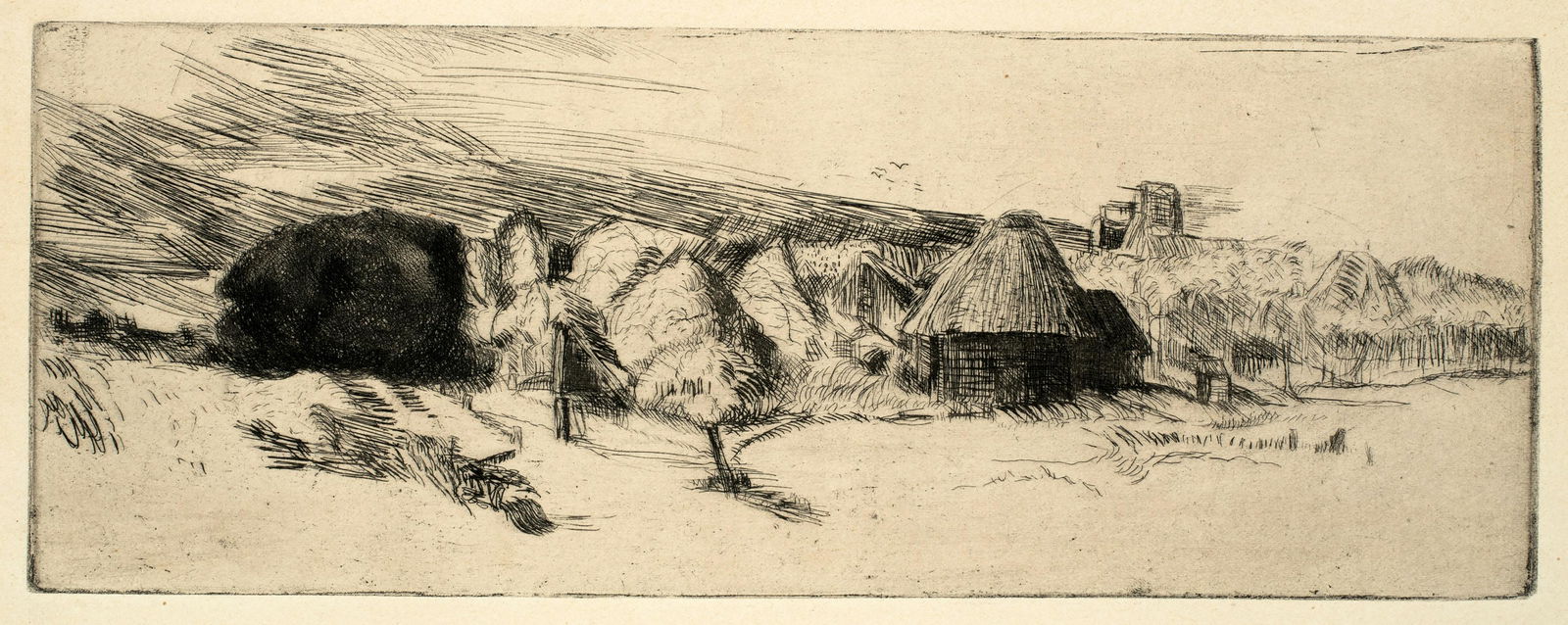 Rembrandt (1606-1669) 'Landscape with Trees, Farm Buildings and a Tower' (1 of 5)