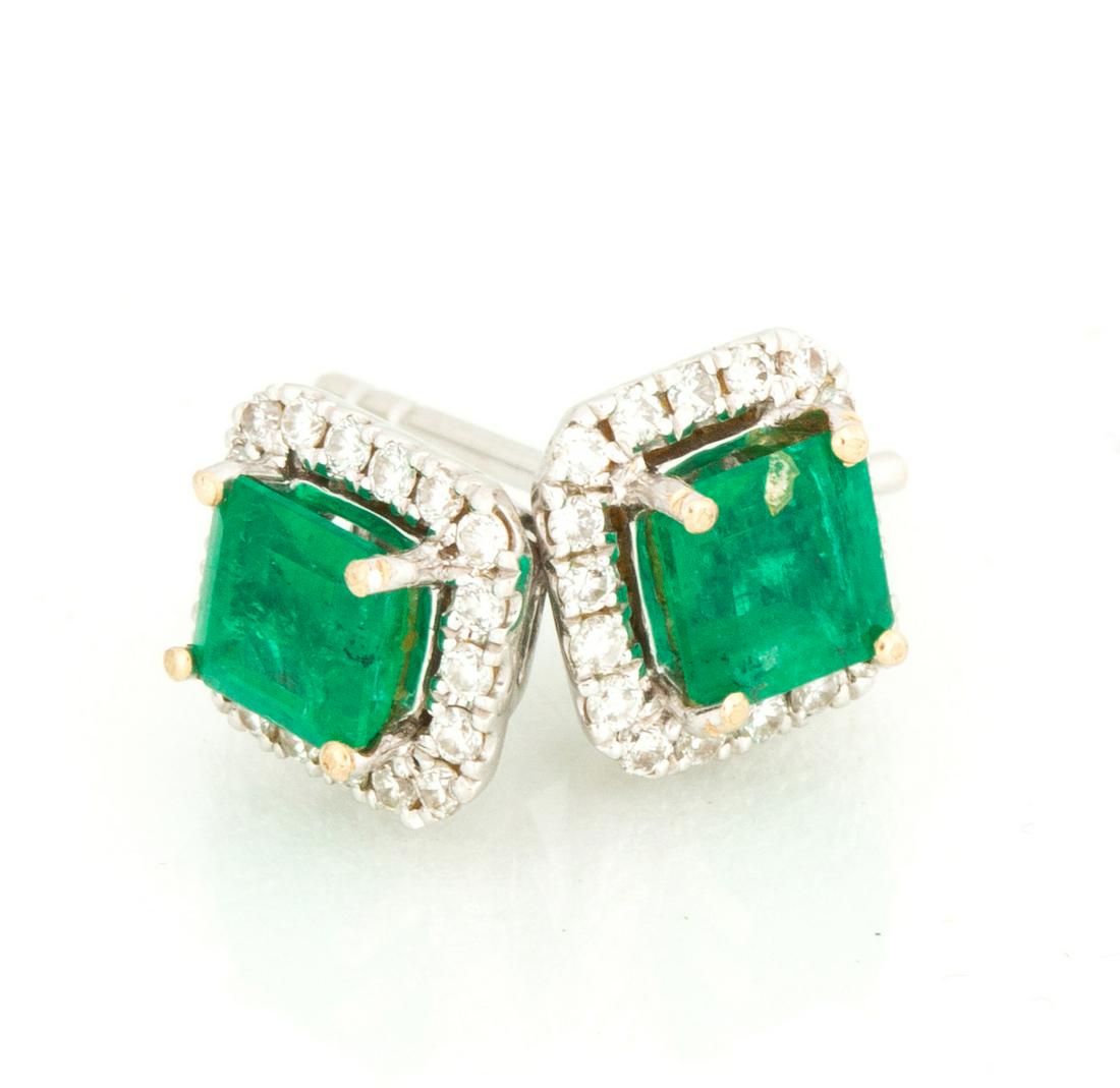 Designer Robert Tateossian 18K Gold, Diamond and Emerald Earrings (1 of 9)
