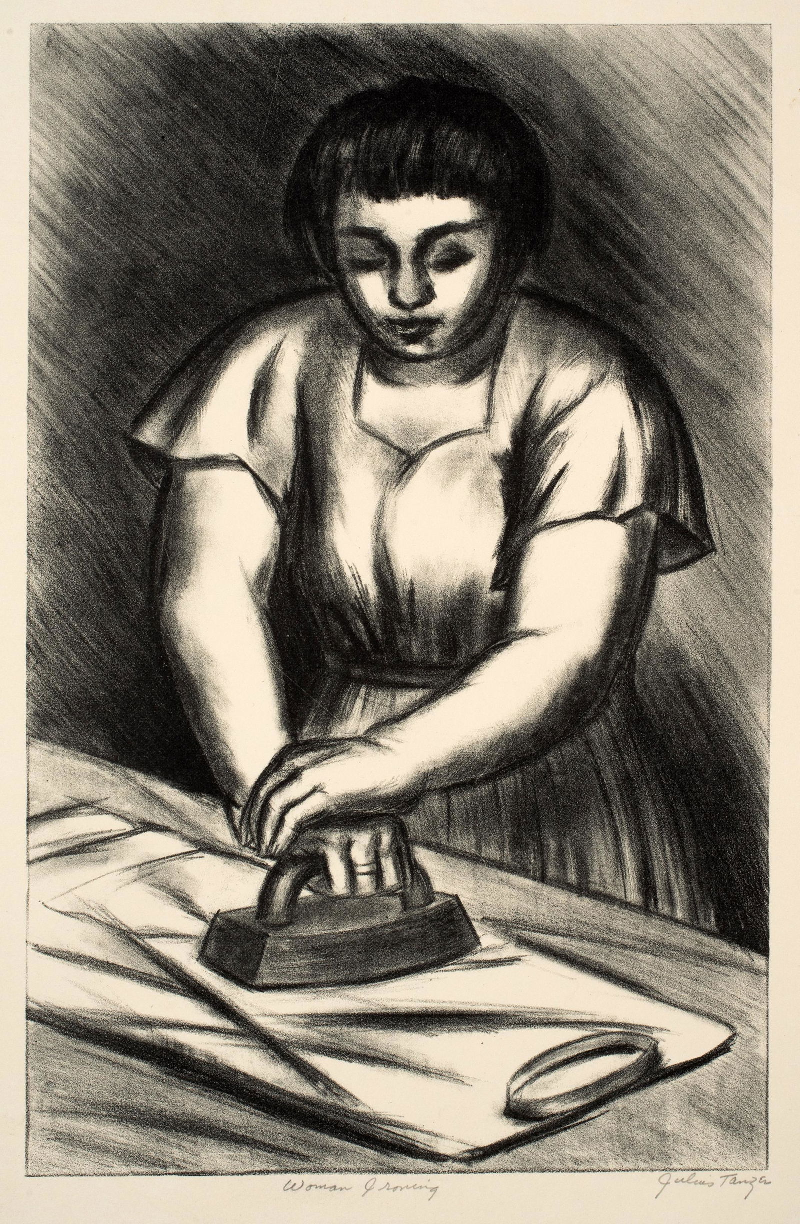 Julius Tanzer (1905-1963), WPA, Woman Ironing, c.1940 (1 of 6)