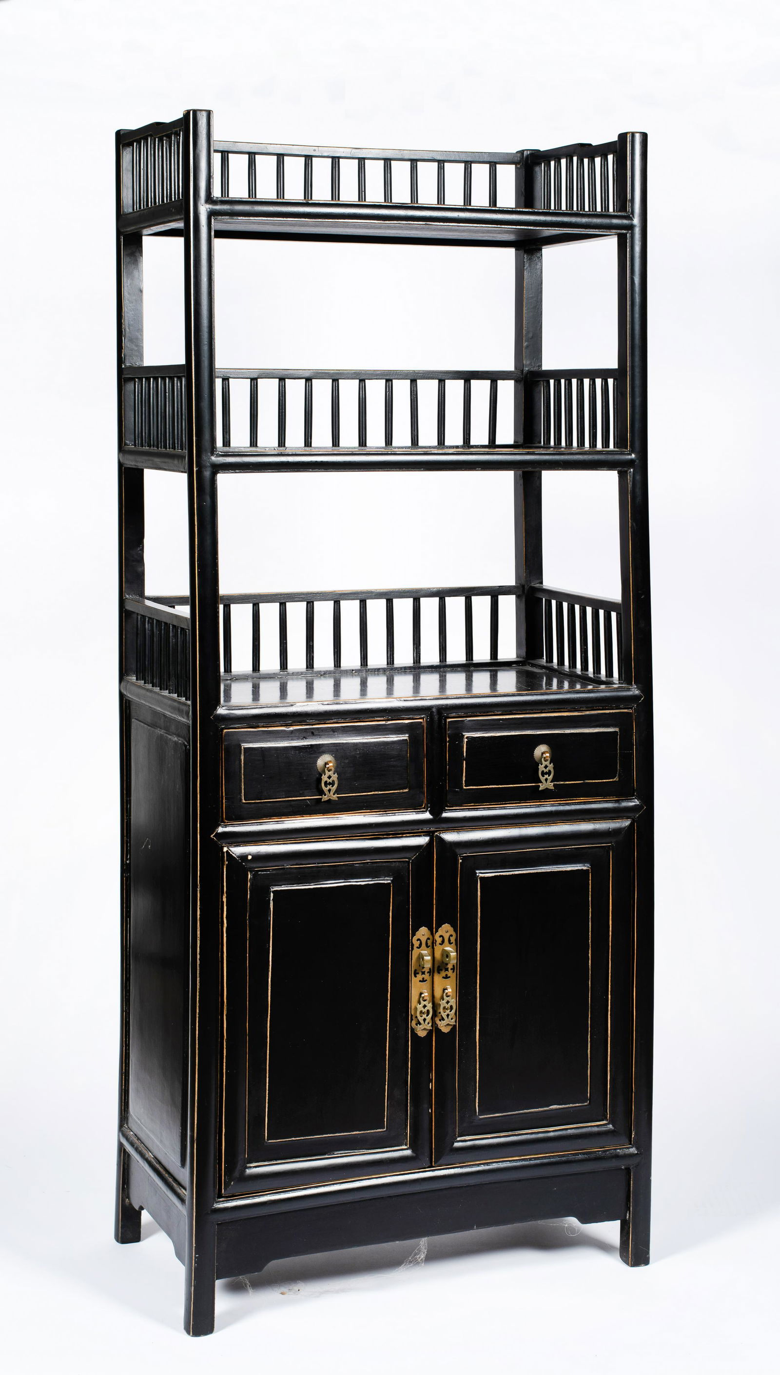 A Chinese Black Open Work Cabinet (1 of 7)