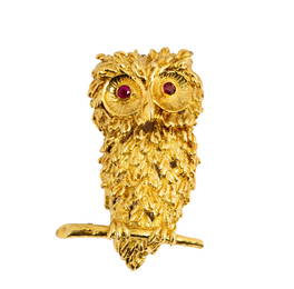 A Hammerman Brothers 18K Owl Brooch