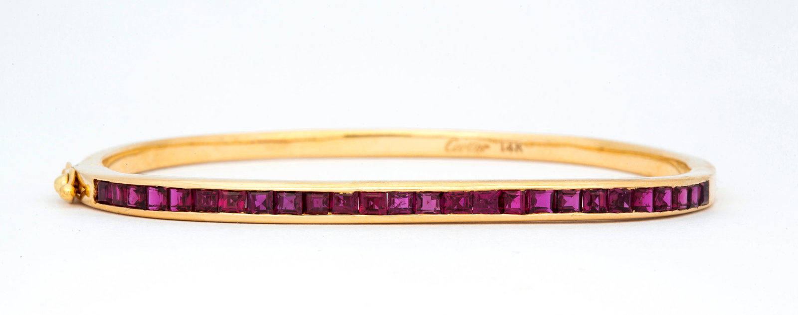 A Vintage Estate Cartier 14K Gold Ruby Bangle Bracelet (1 of 18)