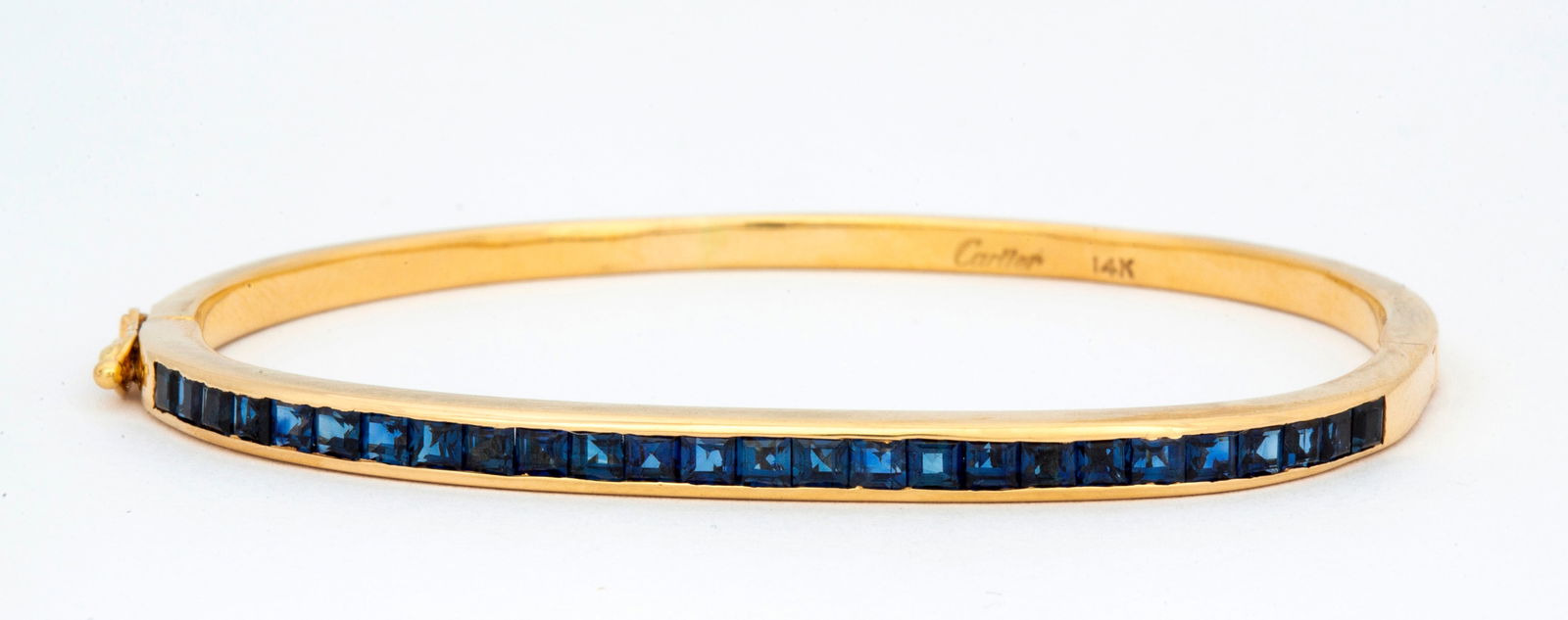 A Vintage Estate Cartier 14K Gold Sapphire Bangle Bracelet (1 of 18)