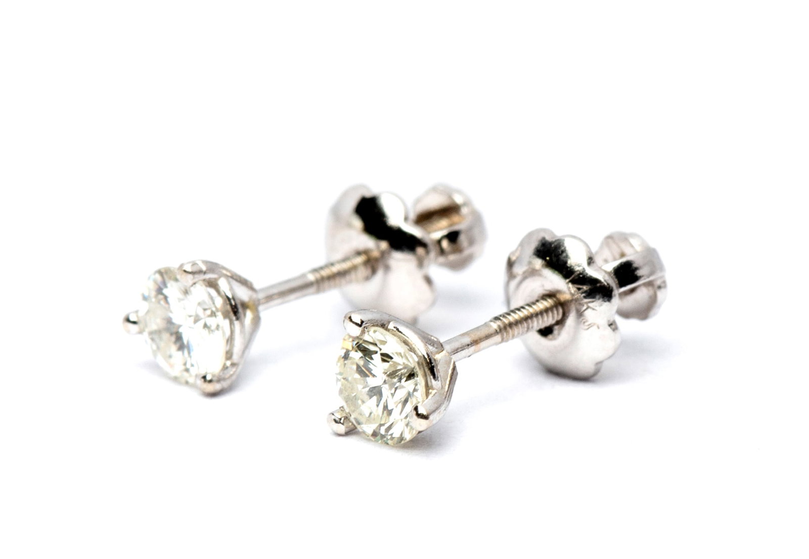 14K White Gold Diamond Ear Studs (1 of 13)