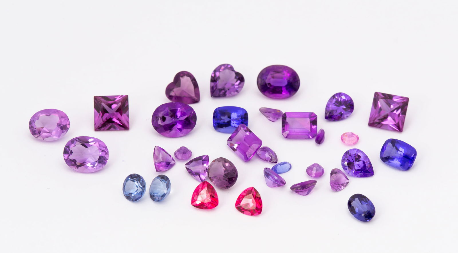 A Lot of Purple and Pink Loose Stones (1 of 9)