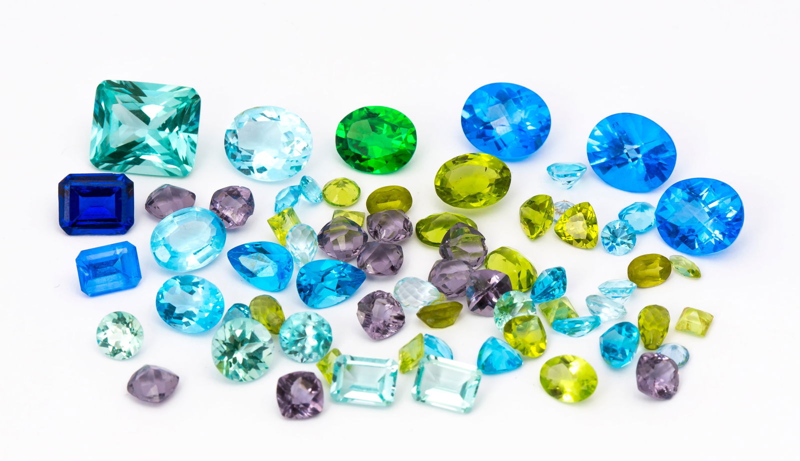 A Large Lot of Blue and Green Loose Stones (1 of 12)