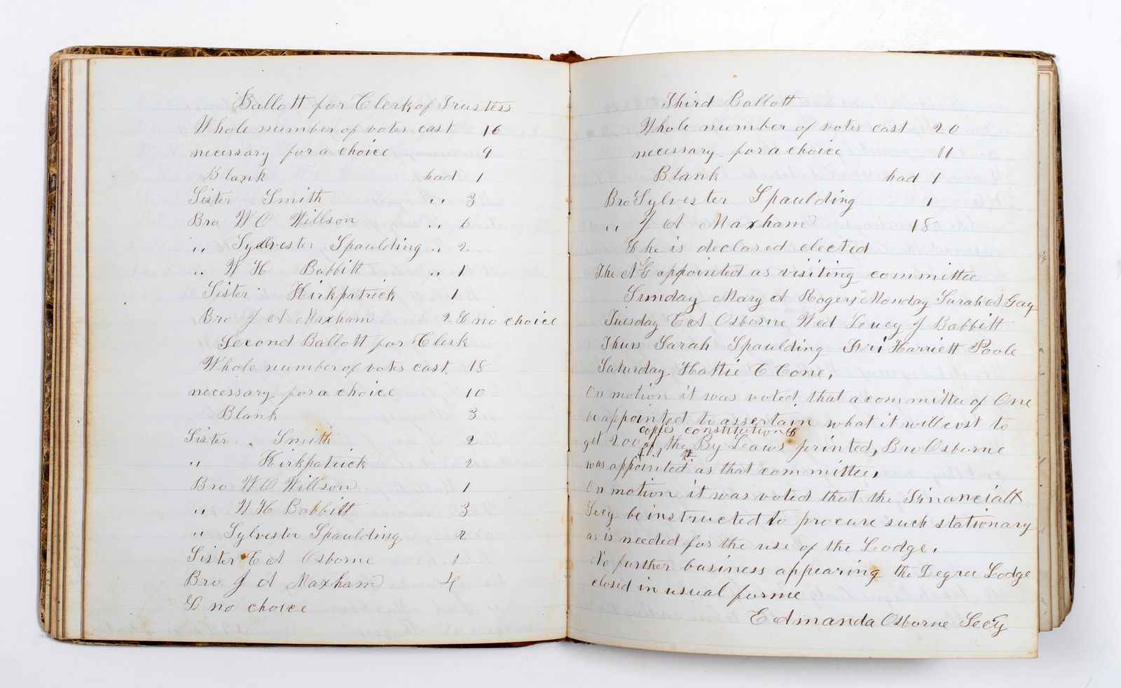 Oddfellows Ledger Book, Keene, NH 1870's (1 of 10)
