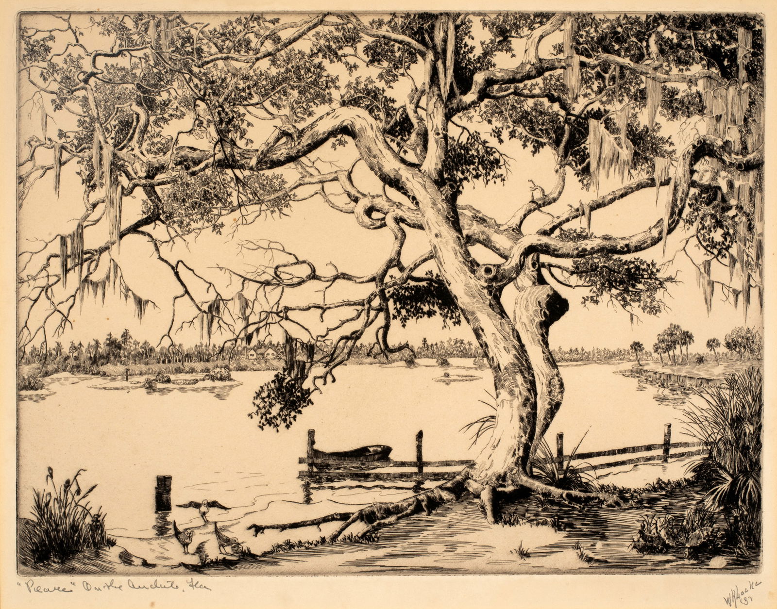 Walter Locke (20th Century), Peace on the Amelote, Florida Landscape, 1937 (1 of 6)