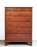 A Chippendale Six Drawer Tall Chest in Old Paint