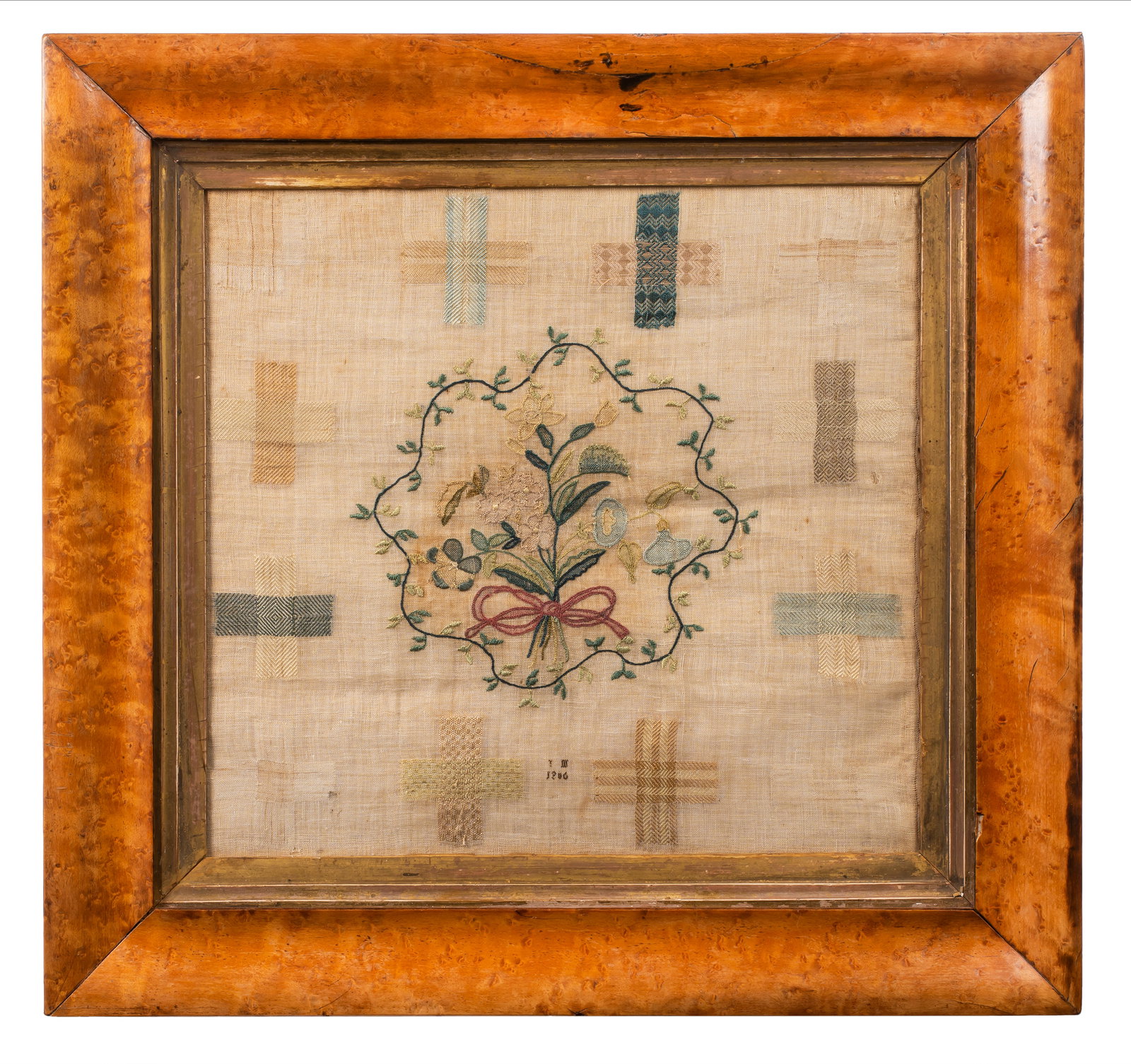 An English or Dutch Silk and Gauze Darning Sampler, 1806 (1 of 20)