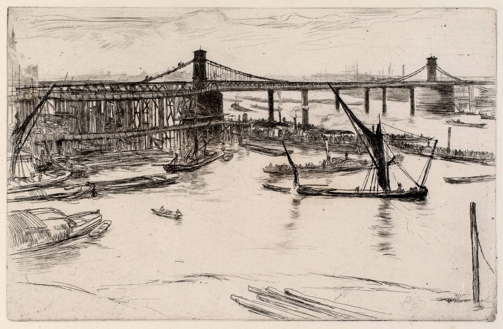James Abbott McNeill Whistler (1834-1903) Old Hungerford Bridge, 1861 (1 of 7)