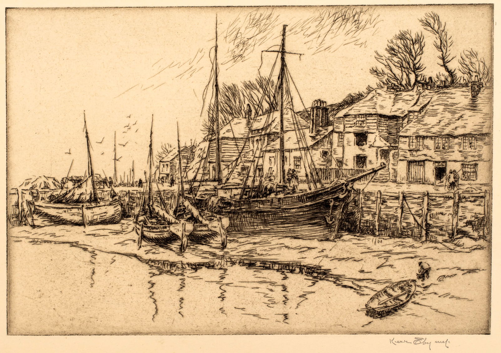 Harold Kerr Eby (1889-1946) Boat Houses, Polperro, No. 3, 1925 (1 of 5)