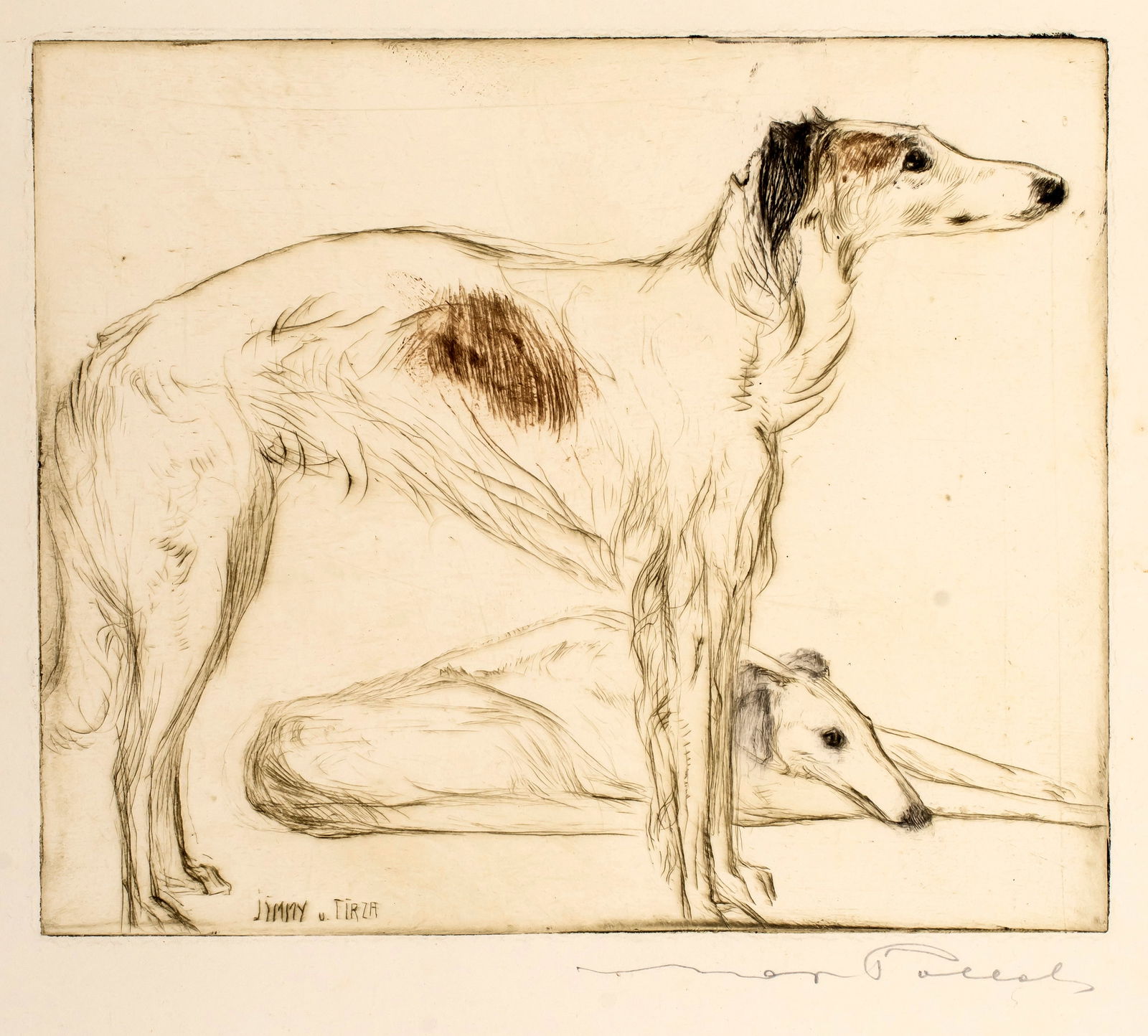 Max Pollak (1886-1970) Jimmy & Tirza, Whippets (1 of 5)
