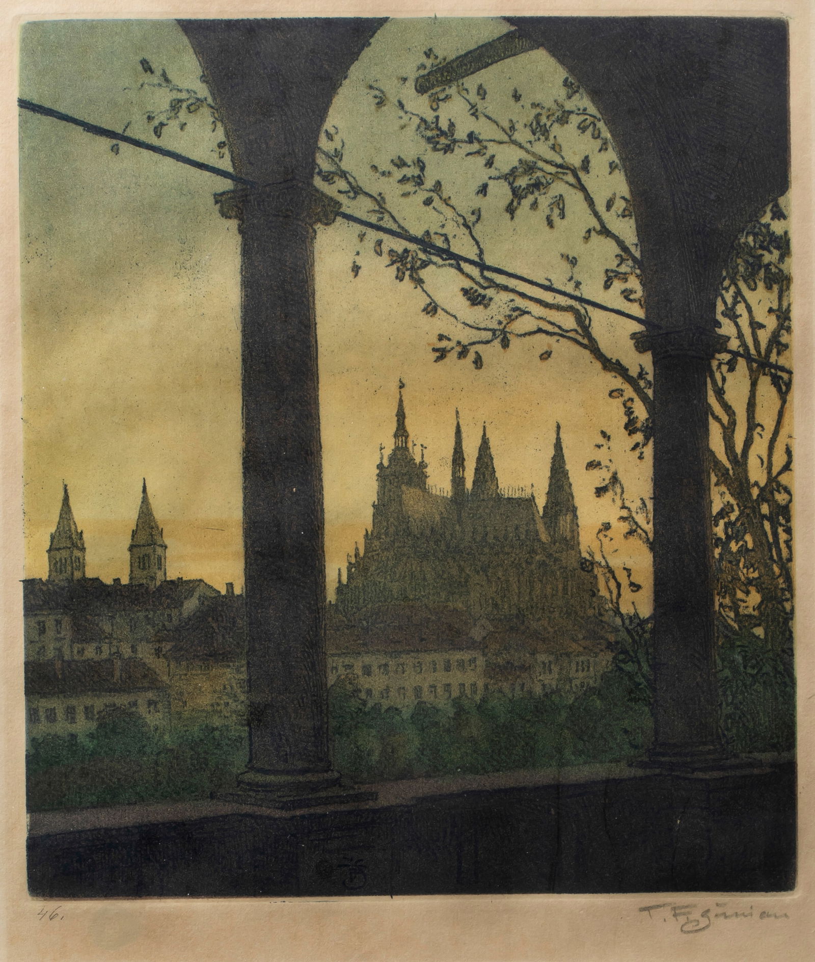 Tavik F. Simon (1877-1942) Hradcany from the Belvedere, 1920 (1 of 6)