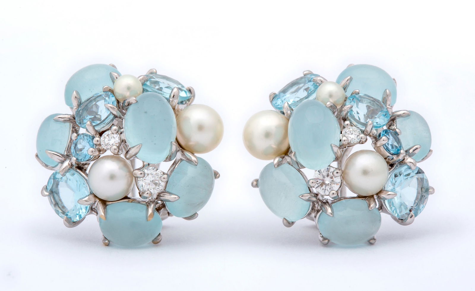 Seaman Schepps "Bubble" Earrings in Aquamarine and 18K White Gold (1 of 20)