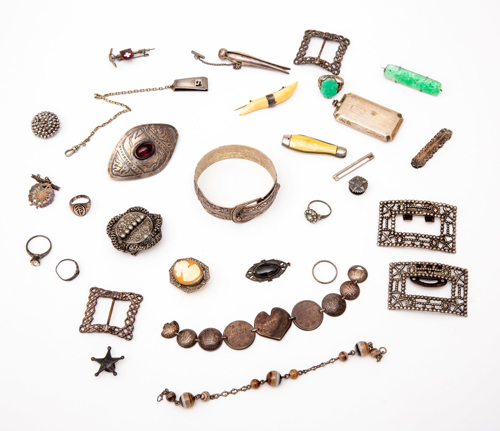 Antique Silver Jewelry and Accessories (1 of 8)