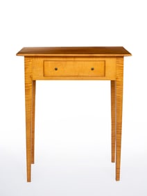 A Tiger Maple One Drawer Stand By Mark T. Emirzian, Wilbraham, MA