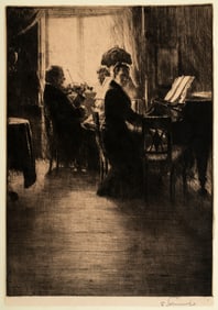 Ferdinand Schmutzer (1870-1928) Joachim and Exzellenz V. Keudell, Musizierend, 1907
