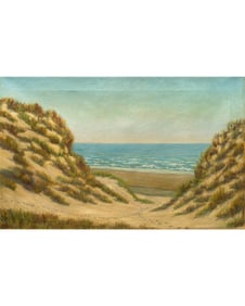 [American School] Dunes Painting, 1917