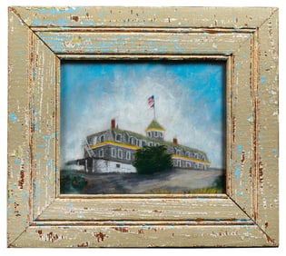 The Island Inn, Monhegan Island Pastel, in Reclaimed Wood Frame