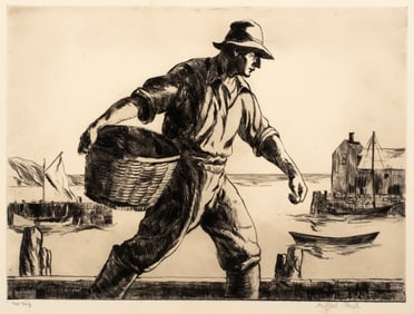 Gifford Beal (1879-19560 Fisherman with Basket, c.1930