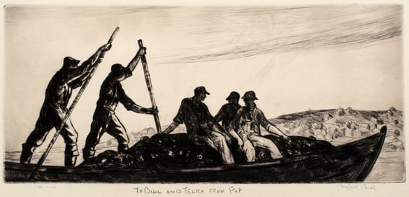 Gifford Beal (1879-1956) Hauling the Nets, c.1930