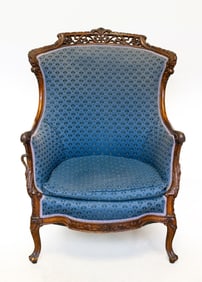 An Antique French Upholstered Armchair